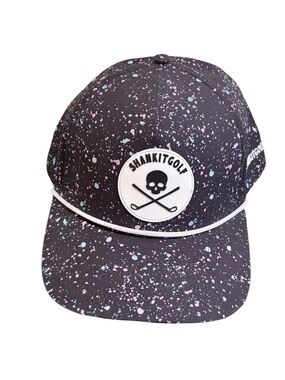 Shank It Golf Paint Splatter Skull & Crossbones Performance Rope Hat